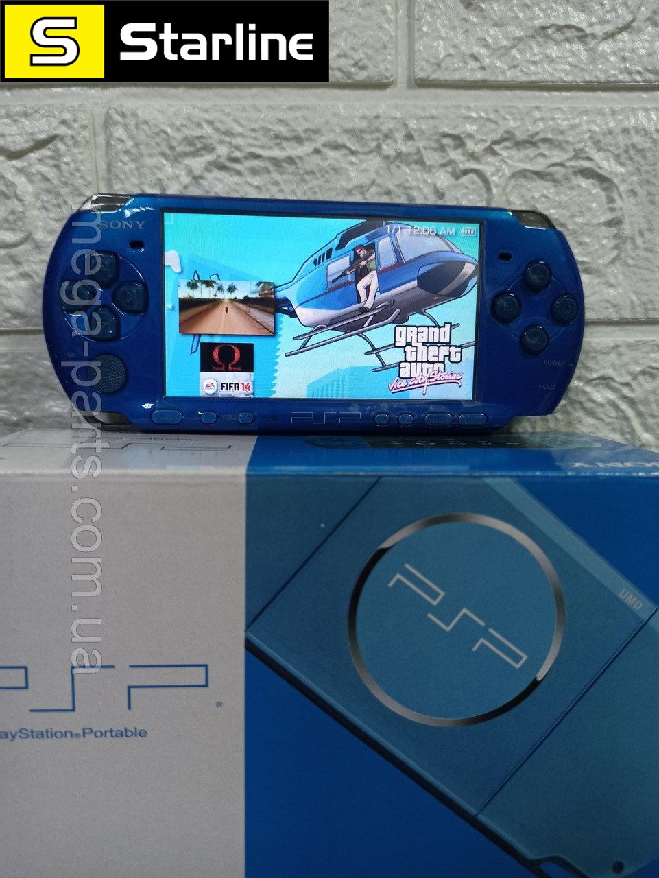 Sony PlayStation PSP- 3006 VIBRANT BLUE 16 Гб прошитая, много игр, новое  состояние, полный заводской комплект - STARLINE