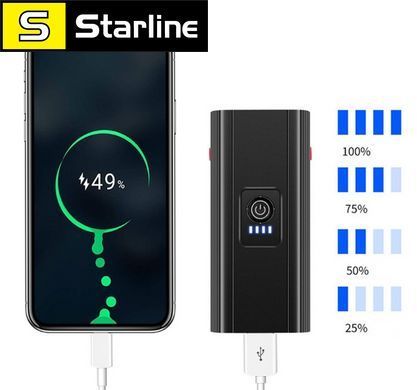 Вело Фара IPX6 2 в 1 + повербанк 2400 мАч , велосипедная фара, передняя фара + стоп задний, зарядка от USB