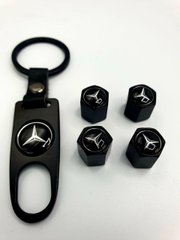 Ковпачки на ніпель металеві з логотипом автомобіля BMW + брелок в подарунок! Колір чорний