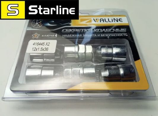 Набір секреток під конус 4 шт з двома ключами Walline 12х1,5х36 416445 X2