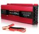 Перетворювач струму. Автомобільний інвертор 12 V — 220 V 2000 W LCD-дисплей USB Red Синусоїдна хвиля