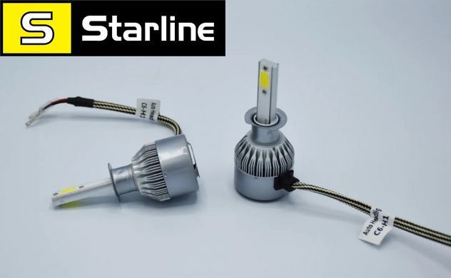 Комплект Led ламп C6 H1 LED лампи HeadLight C6 72 Вт 7600LM 6500К 12V COB