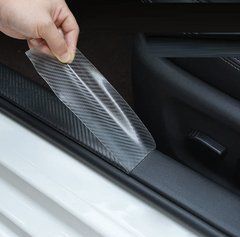 Прозрачная Противоударная карбоновая 4D лента из углеродного волокна, защита кромки порогов бухта 3 метра 50мм