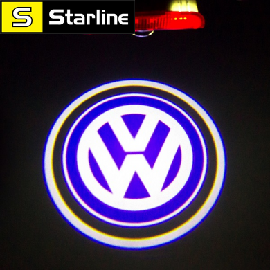 Штатная Led подсветка двери с логотипом Volkswagen Фольксваген Passat Sagitar CC Magotan Tuang Tiguan