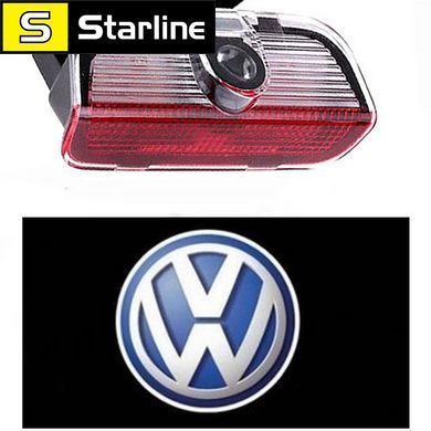Штатная Led подсветка двери с логотипом Volkswagen Фольксваген Passat Sagitar CC Magotan Tuang Tiguan