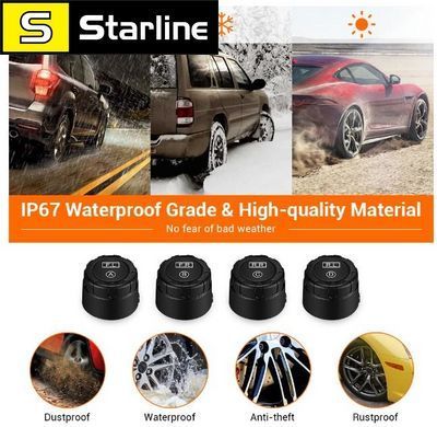 Система контролю тиску та температури в шинах VISTURE TPMS зовнішні датчики