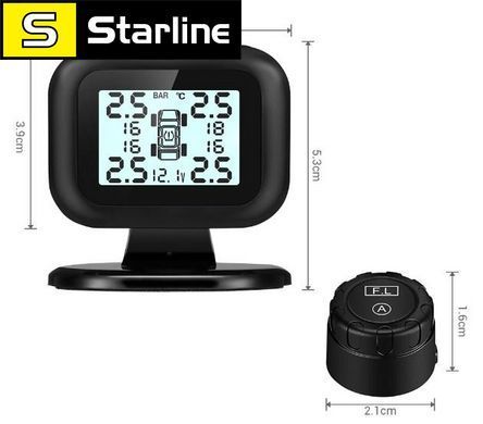 Система контролю тиску та температури в шинах VISTURE TPMS зовнішні датчики