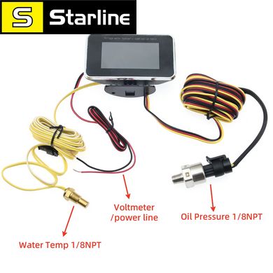 3 в 1 Универсальный автомобильный ЖК-дисплей 12 В/24 В для грузовика, давления масла, напряжения, температуры